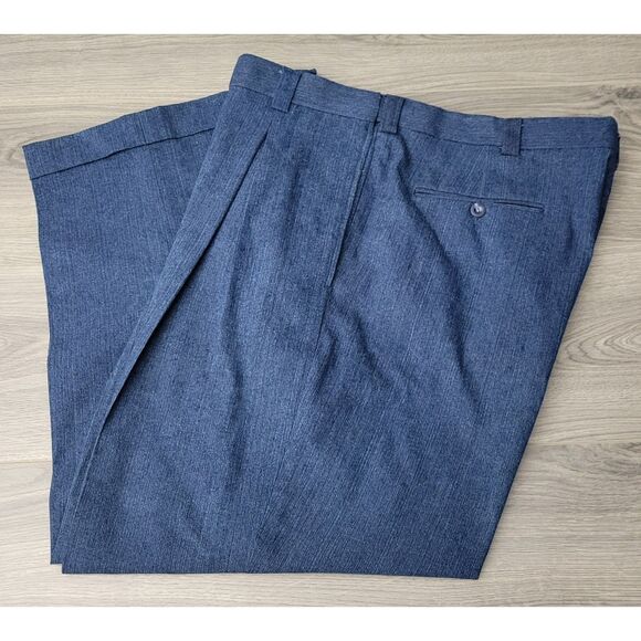 Falcone‎ Mens 40L (Tagged) Altered Hemmed Blue Denim Trousers Stretch Pre-Owned - Picture 1 of 15